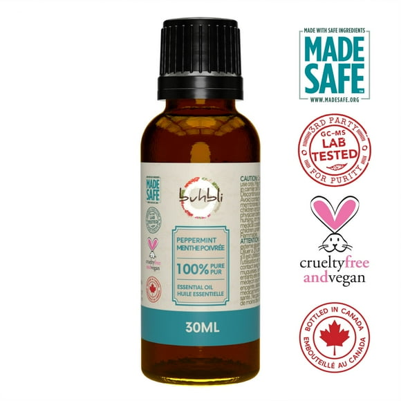 Buhbli Brands - 100% Pure Peppermint Essential Oil, 30ml, All Natural and Pure - Bottled in Canada