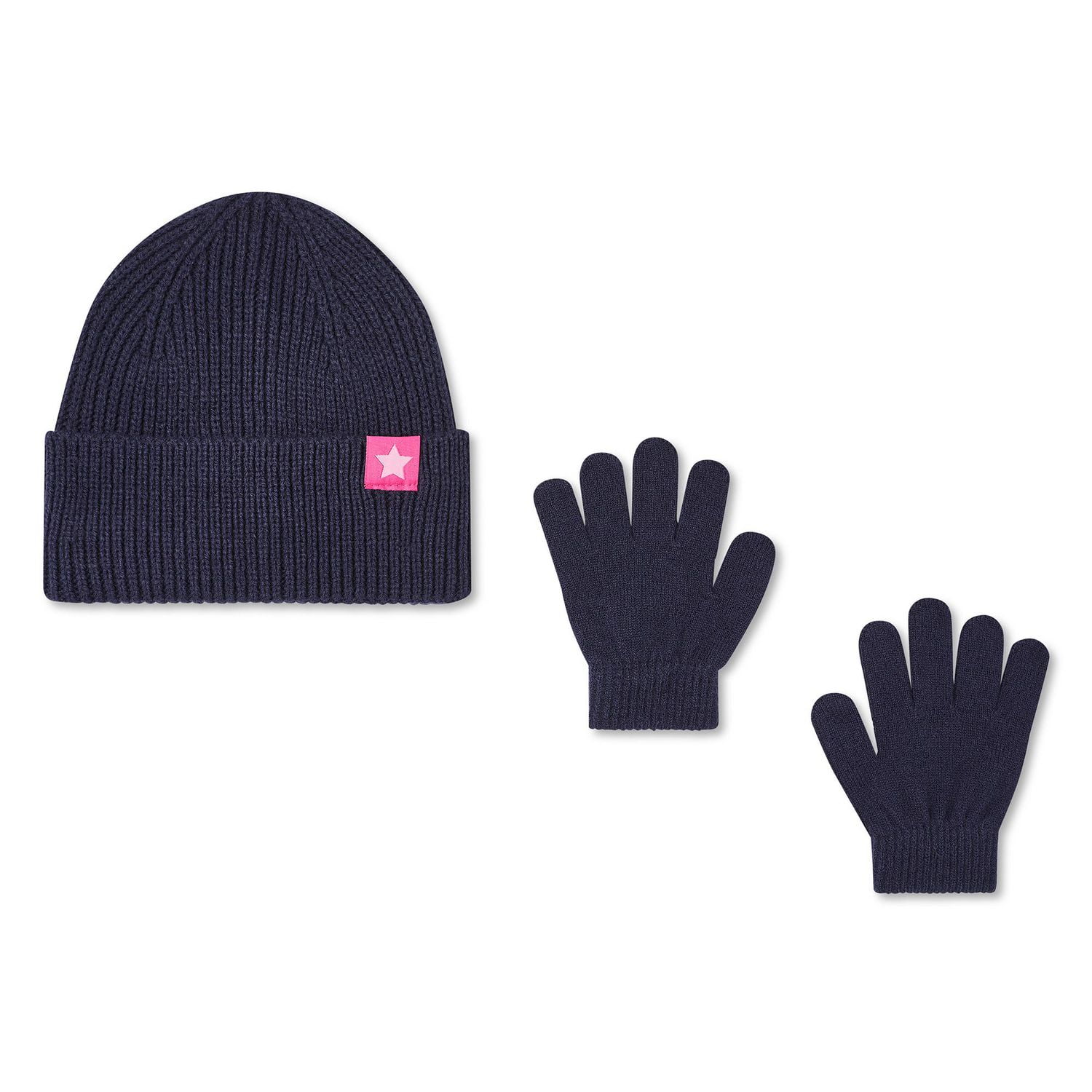 Ensemble 2 pièces avec tuque au revers roulé et gants George pour petites filles