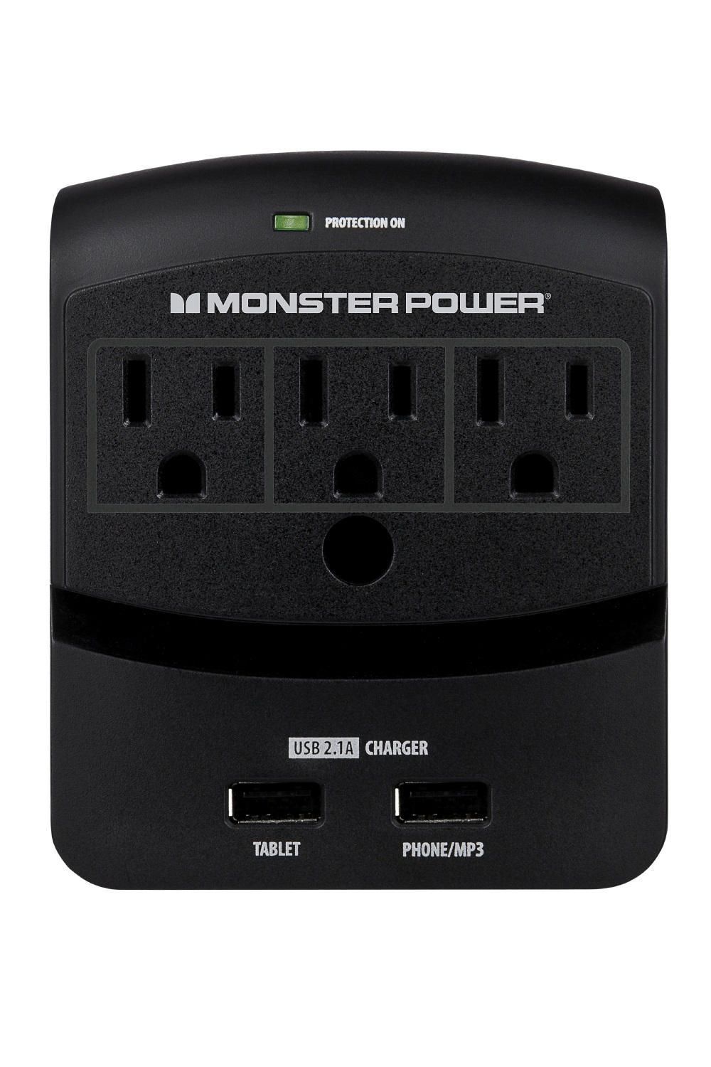 Monster Core Power Surge Protector 350 USB 3 Outlets & 2 USB