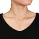 Miabella Pendentif avec perles d'eau douce blanches de culture bouton 9.5-10 mm et accent de diamants en or rose 10k, 17 pouces en longueur – image 2 sur 3