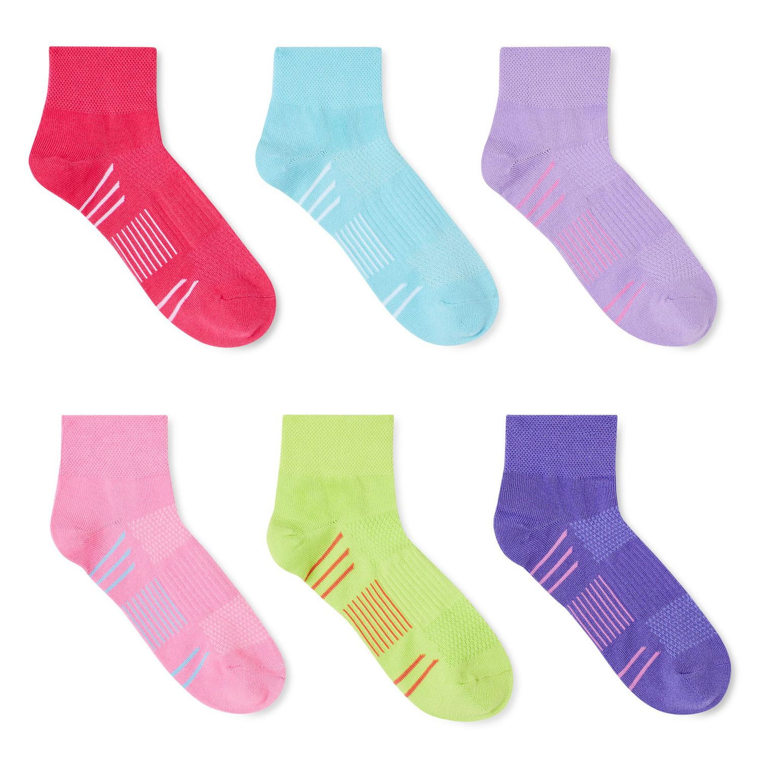 Athletic Works Women's Ankle Socks 6-Pack, Sizes 4-10