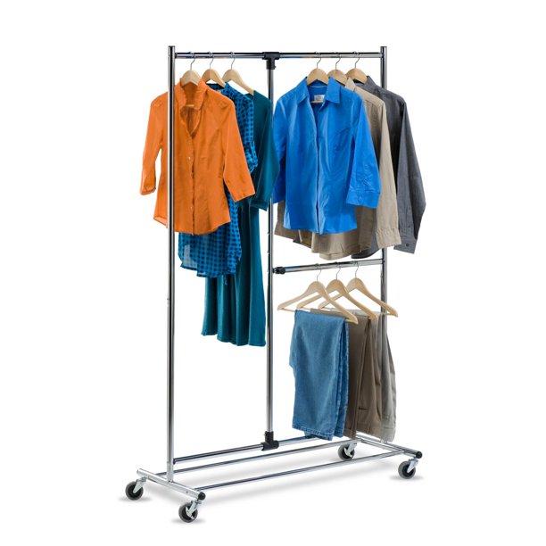 2-Tier Rolling Garment Rack