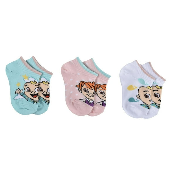 Cocomelon Toddler Girl's 3 Pack Low Cut Socks