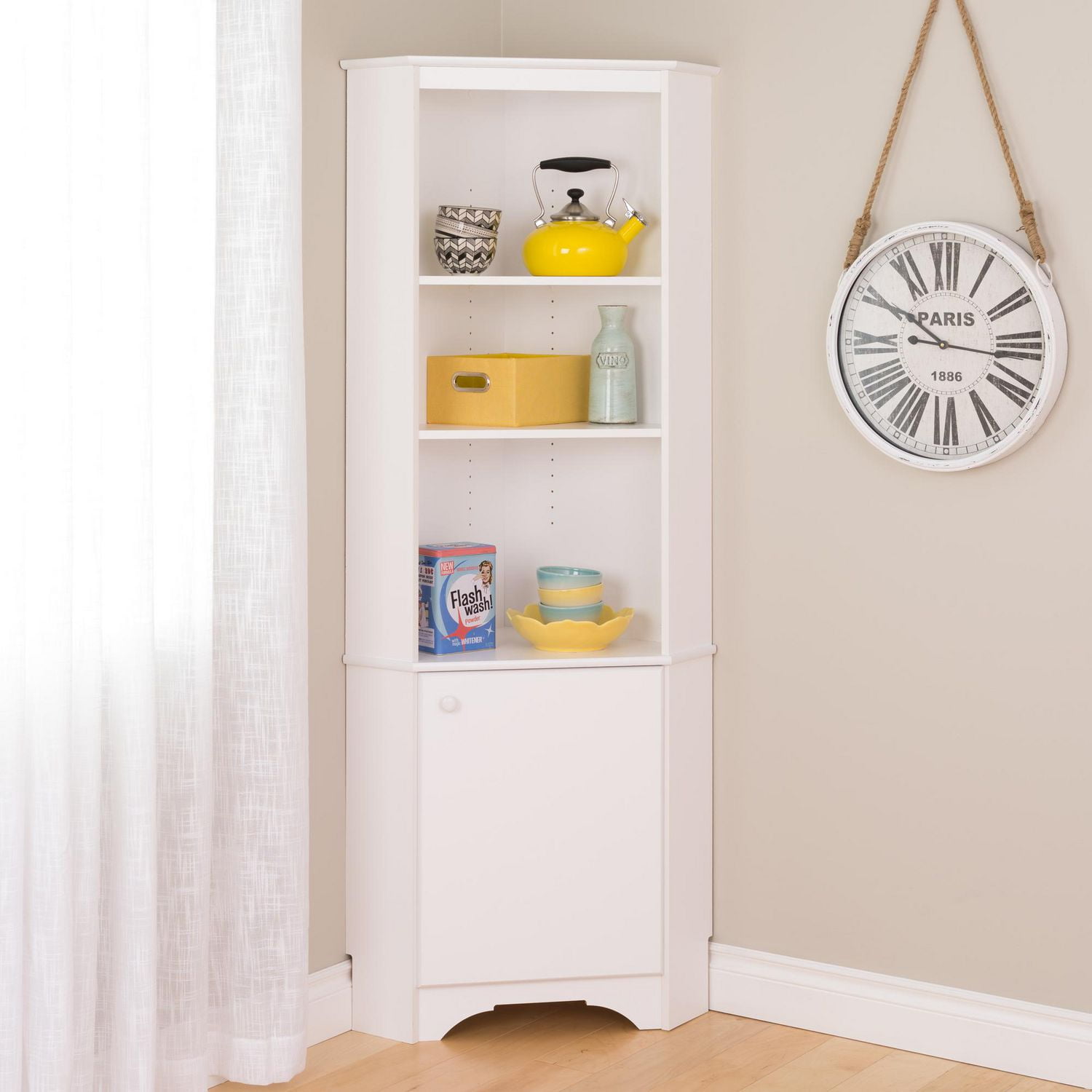 Prepac Elite White Tall 1 Door Corner Storage Cabinet Canada
