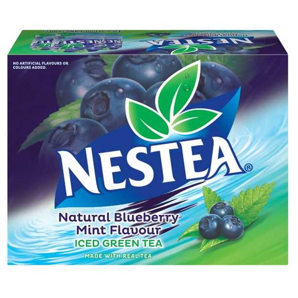 Thé vert glacé Nestea Natural à saveur de bleuet et menthe