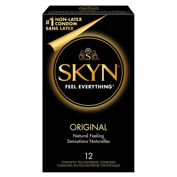 SKYN Original Condoms, Non-Latex, Natural Feel with SKYNFEEL technology, 12 Count Box