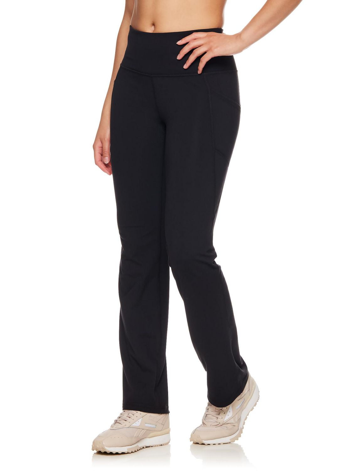 Reebok Pantalon actif quotidien taille haute pour femme avec poches, entrejambe de 31 po