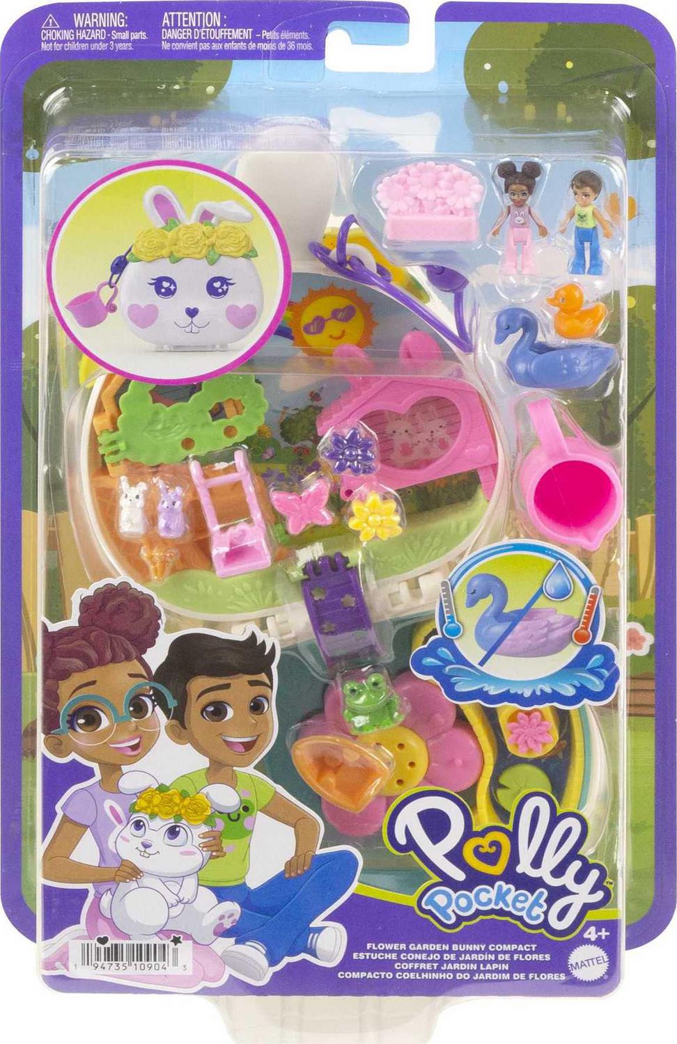 Polly Pocket-Coffret Lapin de jardin fleuri Univers 