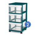 thumbnail image 1 of Sterilite 3 Drawer Cart- Blue- 2PK, 1 of 2