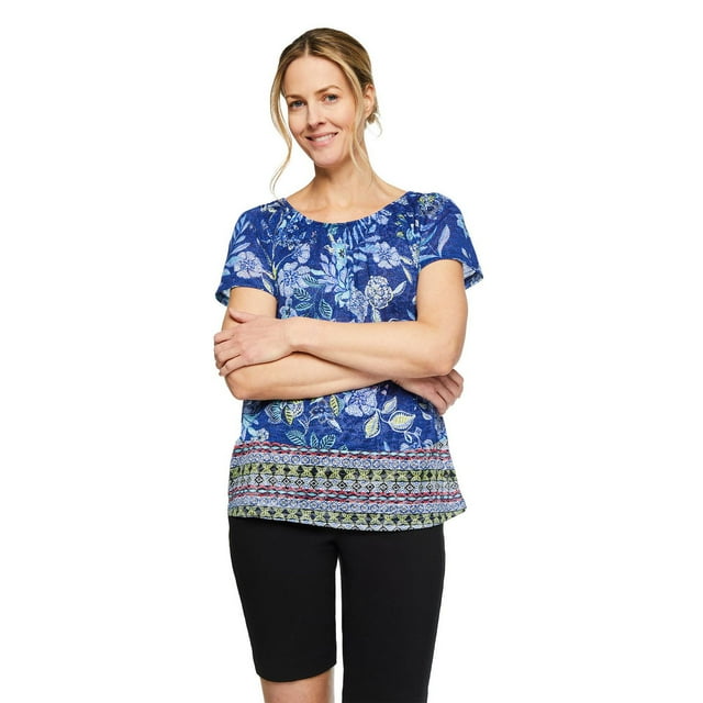 Iyla Women's Burnout Peasant Top
