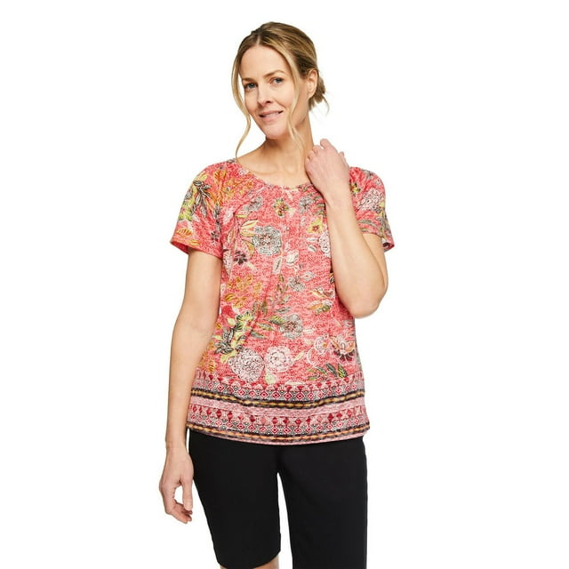Iyla Women's Burnout Peasant Top