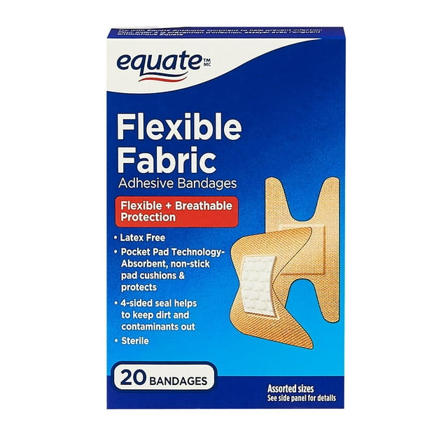 Pansements adhésifs tissue flexible Equate, Taille unique