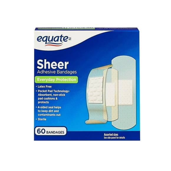 Pansements adhésifs Protection journalière Transparents Equate, 60 Count