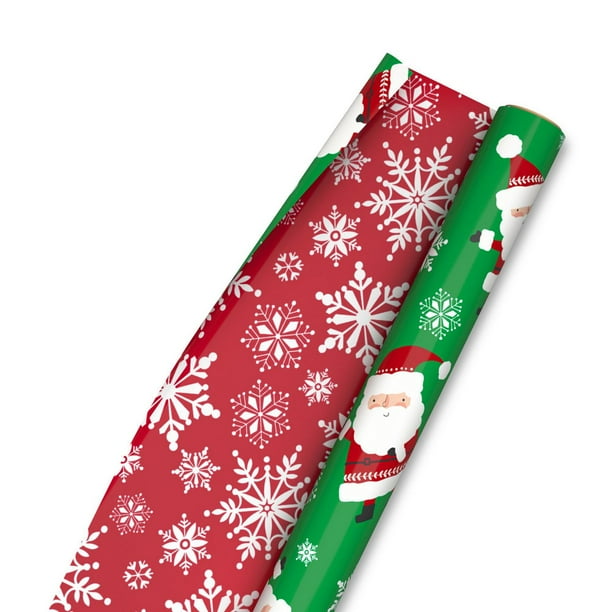 Hallmark Reversible Christmas Wrapping Paper (1 Roll: 240 sq. ft ...