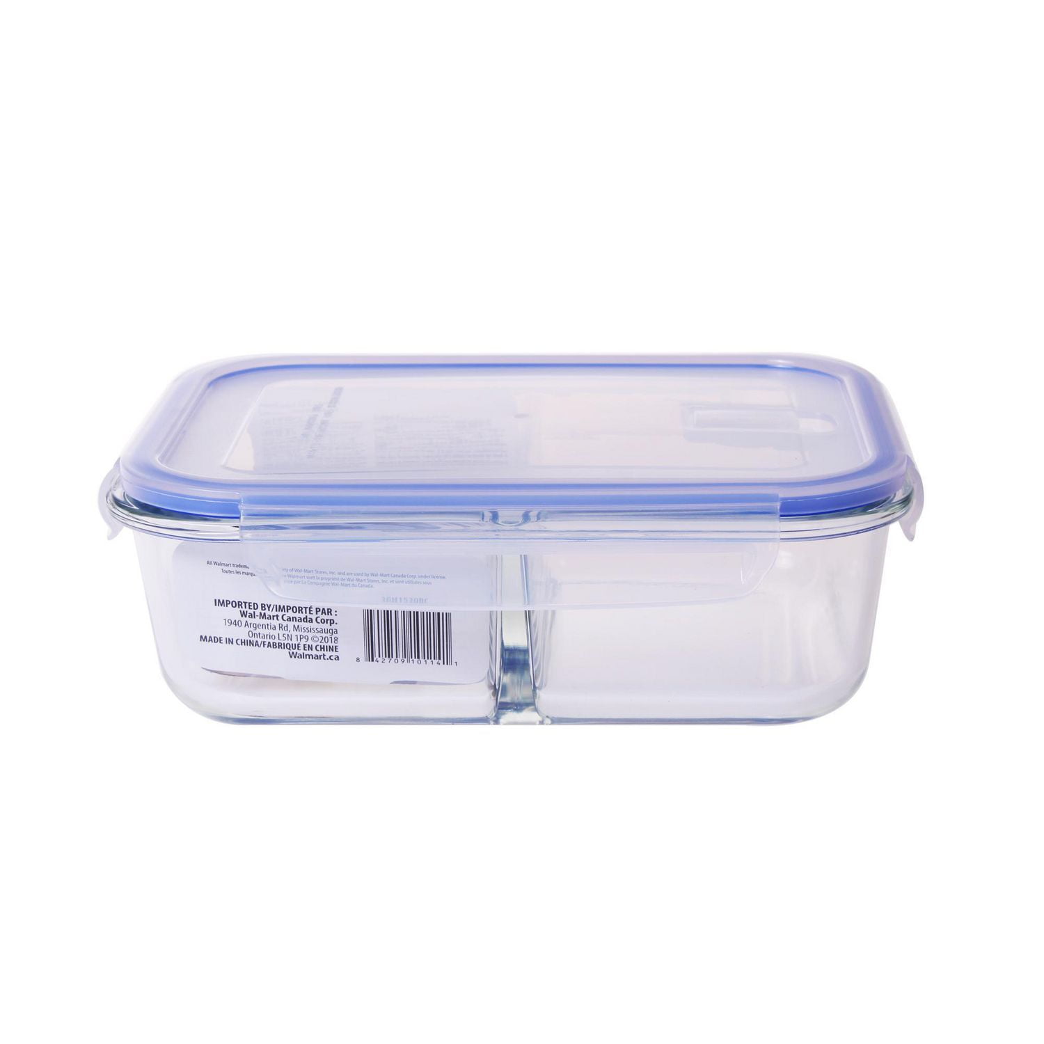Mainstays 1520ML RECTANGLE GLASS FOOD STORAGE WITH DIVIDER, 1520ML