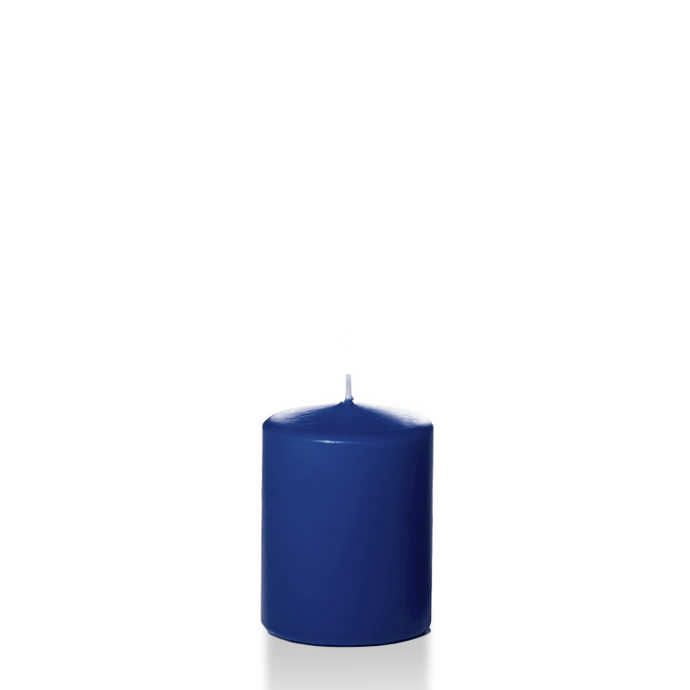 Yummi Round Pillar Candles 3x4 - Navy Blue - 3 per pack