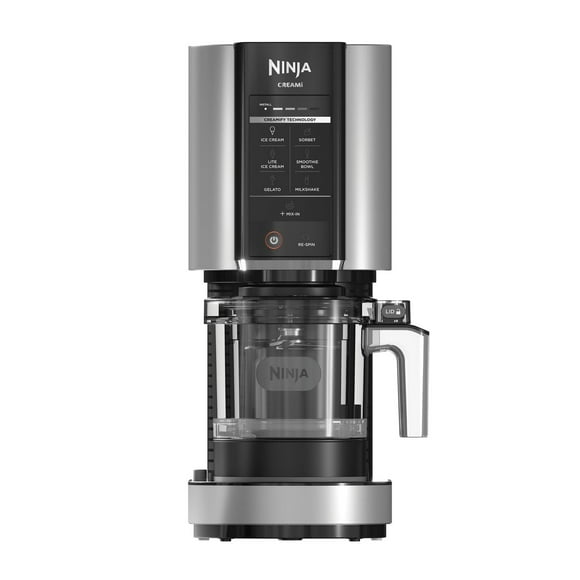 Ninja CREAMi, NC301C, Ice Cream, Gelato, Milkshake, Sorbet, Smoothie Bowl, and Lite Ice Cream Maker, 7 One-Touch Programs, 800W, Silver, Ice cream, 16 oz