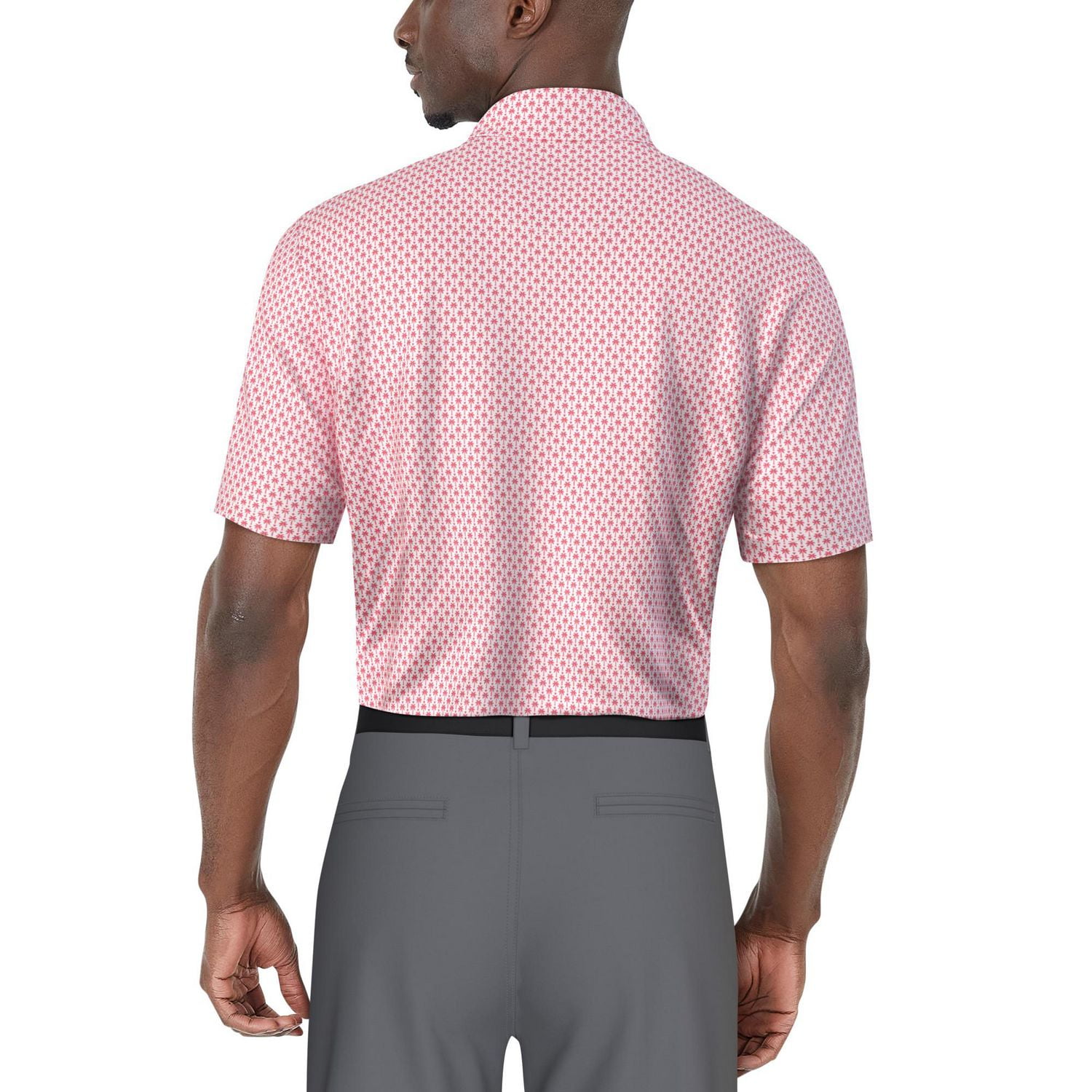 PGA TOUR Course Essentials Polo à manches courtes imprimé mini régimentaire pour hommes