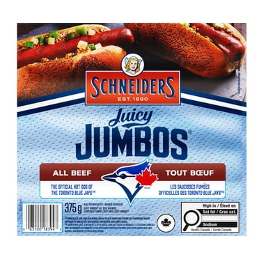 Schneiders Juicy Jumbos All Beef Hot Dogs, 375 g