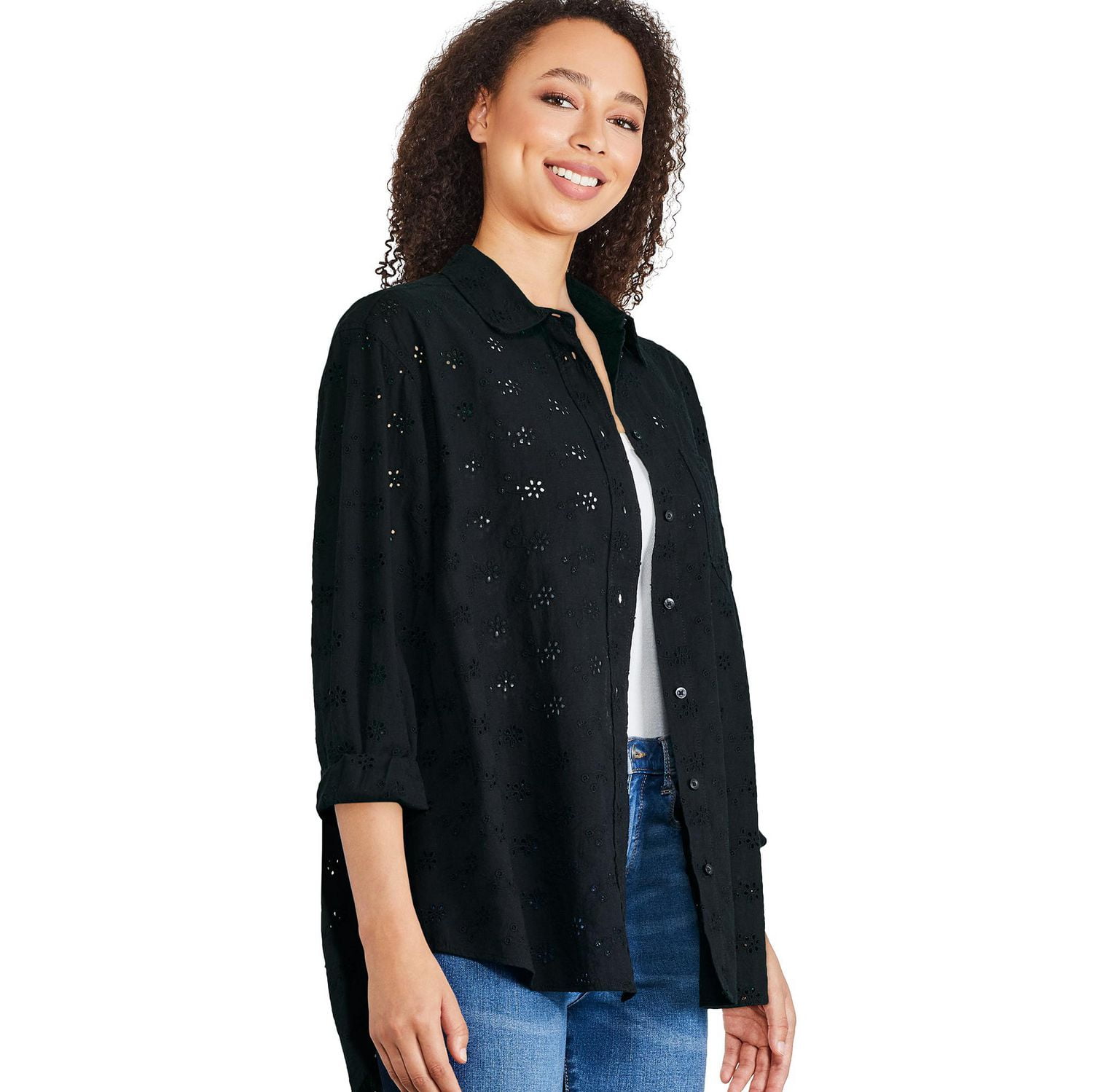 George Women's Oversized Eyelet Shirt, Sizes XS-XXL