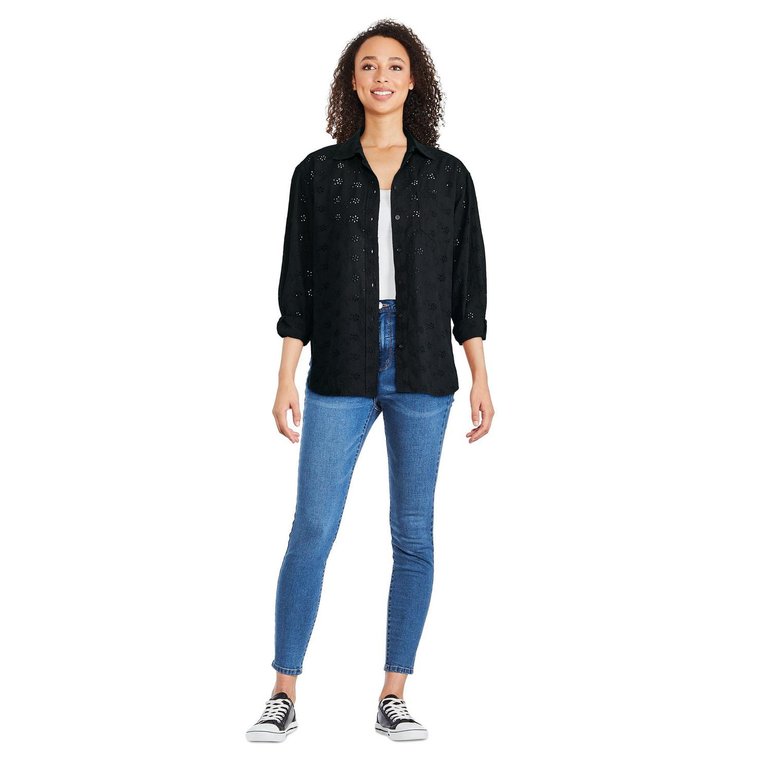 George Women's Oversized Eyelet Shirt, Sizes XS-XXL