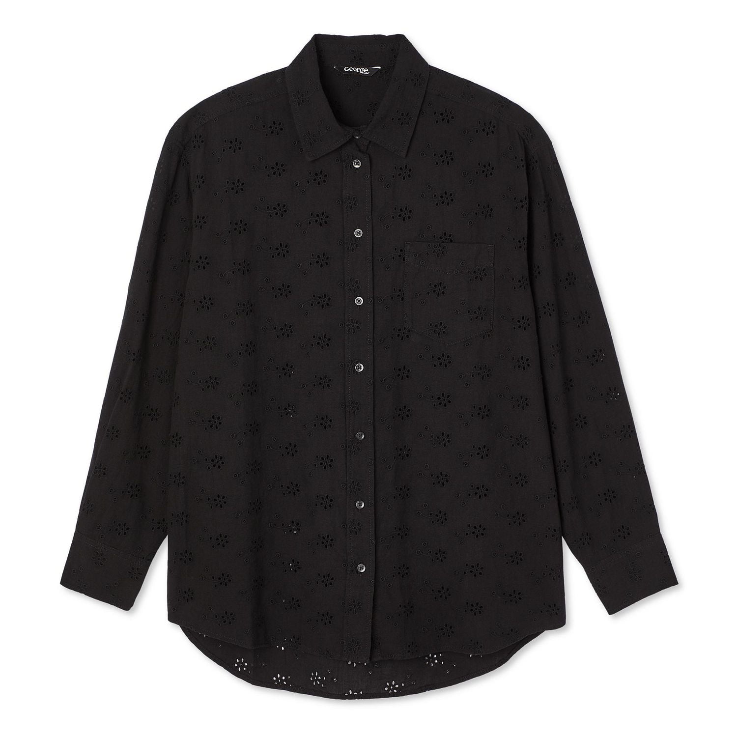 George Women's Oversized Eyelet Shirt, Sizes XS-XXL