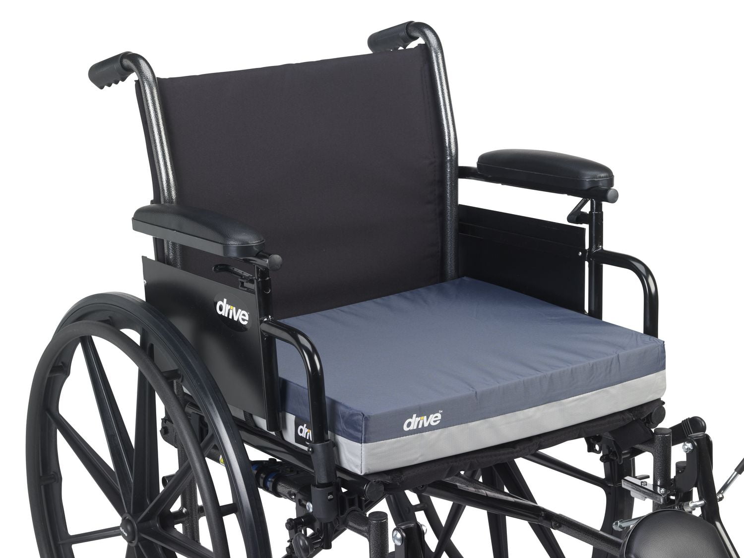 Drive Medical Blue Gel "E" Skin Protection Wheelchair Seat Cushion, 20" x 16" x 3"
