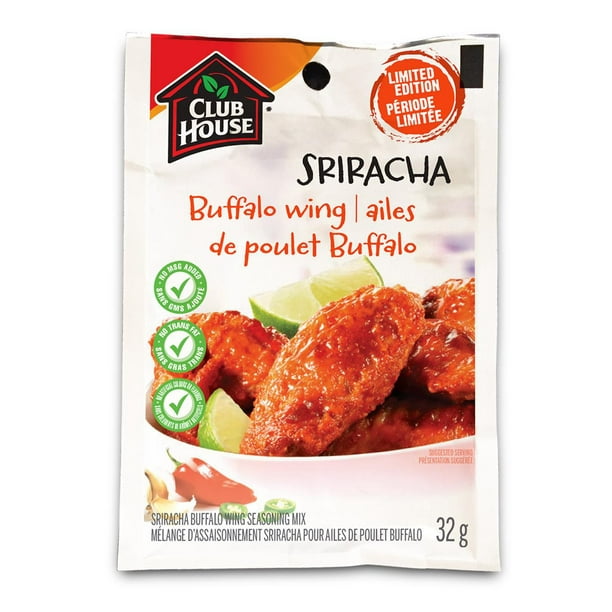 Mélange d'assaisonnement Sriracha aux ailes de poulet Buffalo édition limitée de Club House 32 g