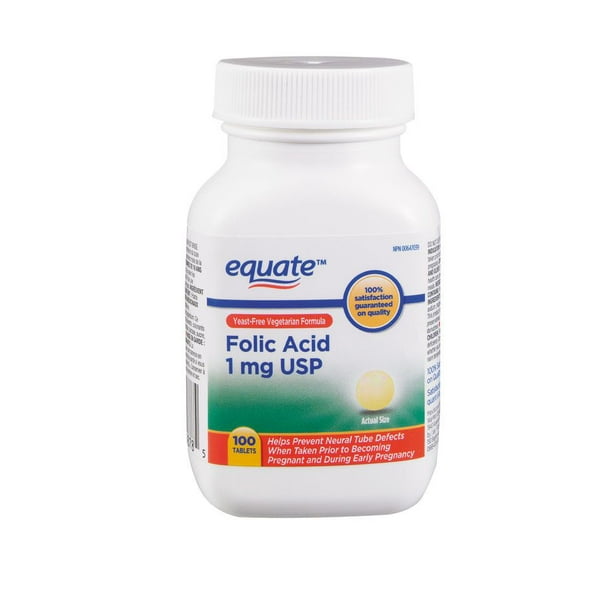 Equate Formule végetarienne sans levure Acide folique 1 mg USP