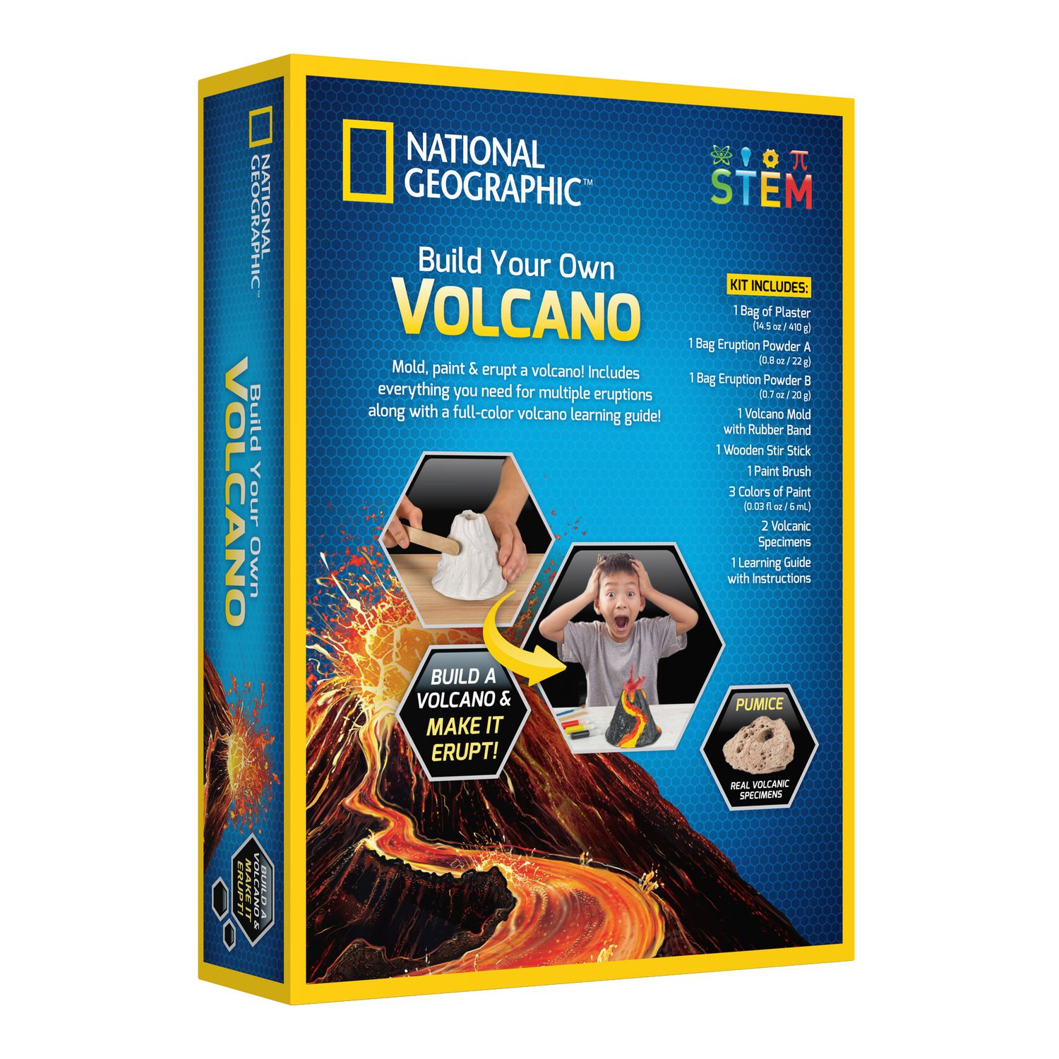 Build　Erupting　up,　Your　National　Volcano　Ages　Volcano　Kit　for　Series,　Geographic　STEM　and　Own　An　Kids,　Build
