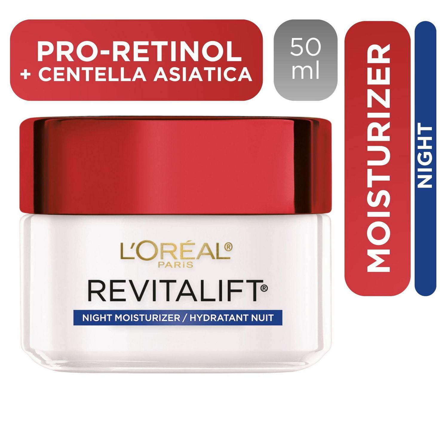 L'Oreal Paris Revitalift AntiWrinkle + Firming AntiAging Cream Night Moisturizer, with Pro