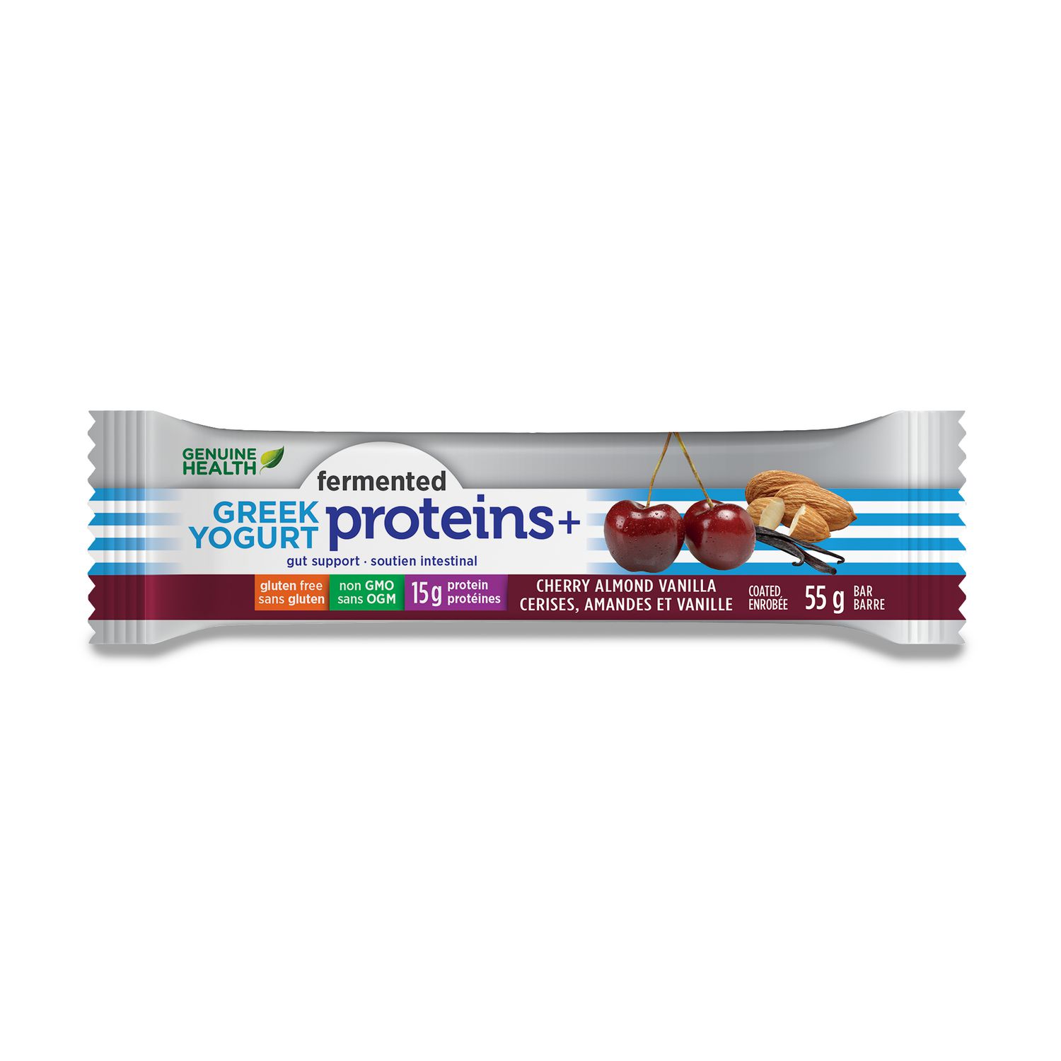 Genuine Health Fermented Greek Yogurt Proteins+, 15g Protein Bars, 8g