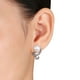 Miadora Boucles d'oreilles stylisées avec perles d'eau douce blanches de culture bouton 9-10 mm et topaze blanches en argent sterling – image 2 sur 3