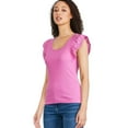 thumbnail image 2 of George Women's Flutter Sleeve Tee, 2 of 6