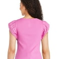 thumbnail image 3 of George Women's Flutter Sleeve Tee, 3 of 6