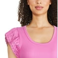thumbnail image 4 of George Women's Flutter Sleeve Tee, 4 of 6