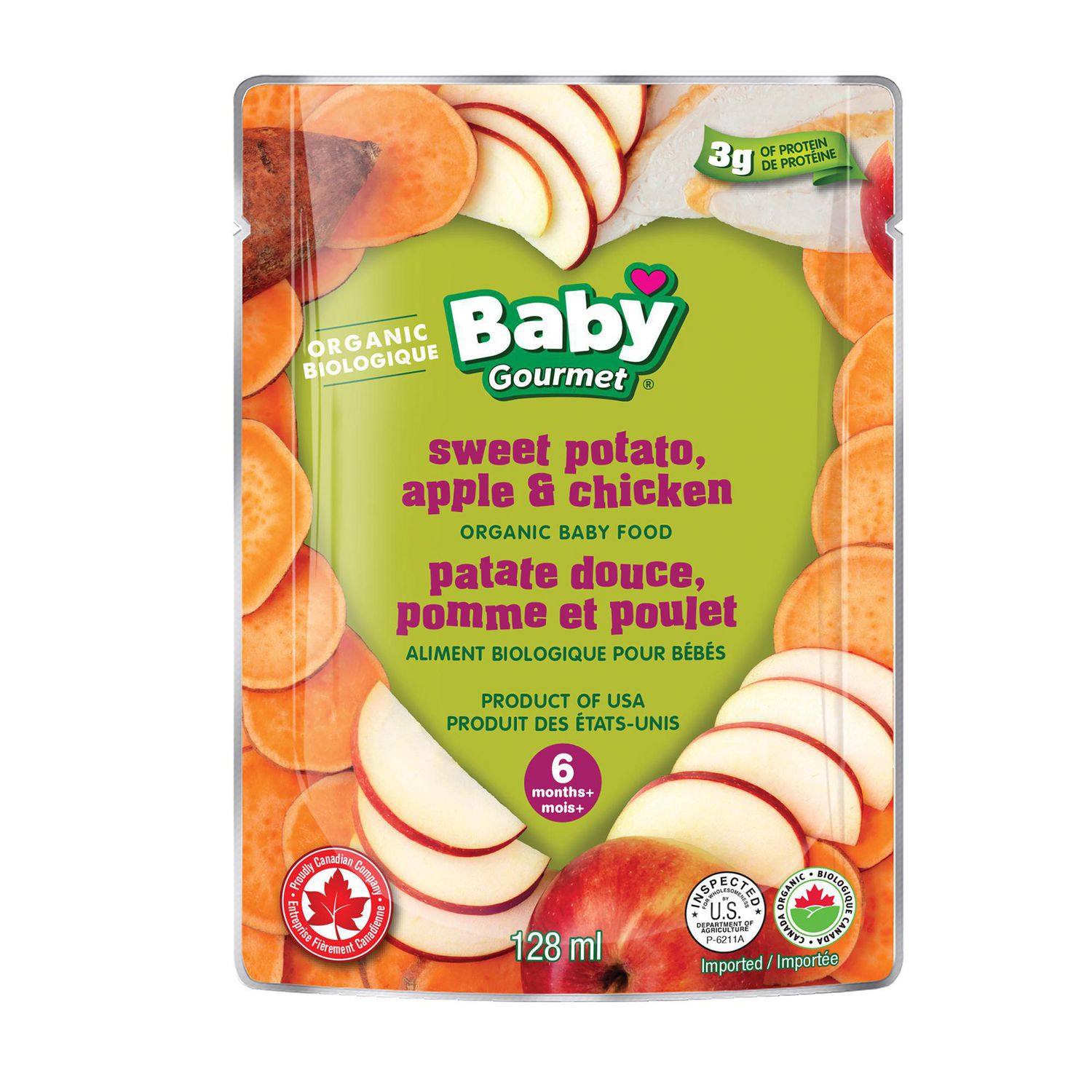 Baby Gourmet Patate Douce Pomme Et Poulet Aliments Biologiques Pour Bebes Walmart Canada