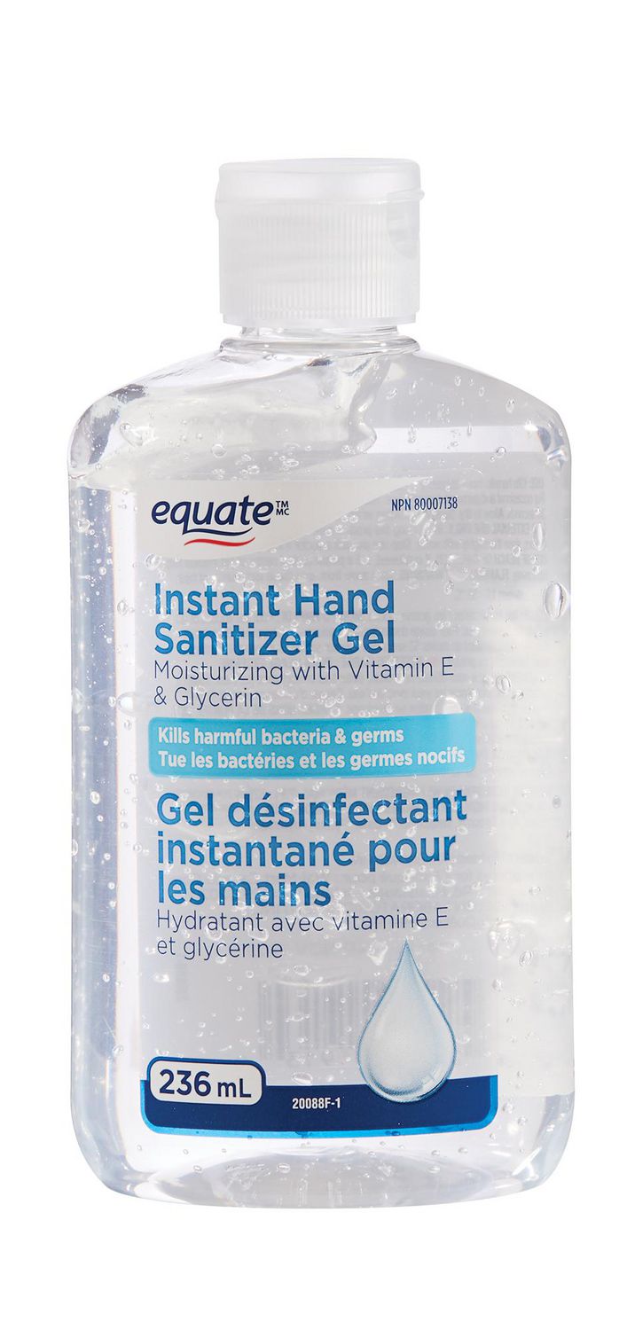 Gel désinfectant instantané pour les mains Equate, 236 ml, Adult