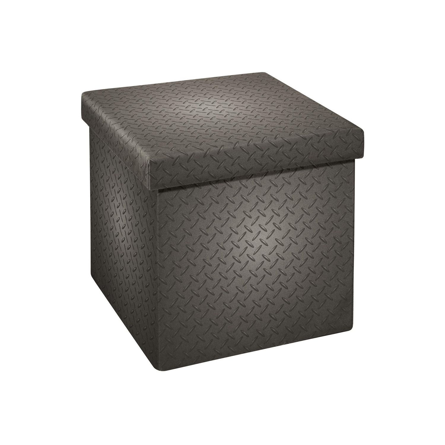 15 Inch Pouf de Rangement Pliant metal gris Walmart Canada