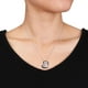 Miadora Pendentif en forme de cœur avec diamants noirs et blancs ronds 0.50 ct TW en argent sterling, 18 pouces en longueur – image 2 sur 3