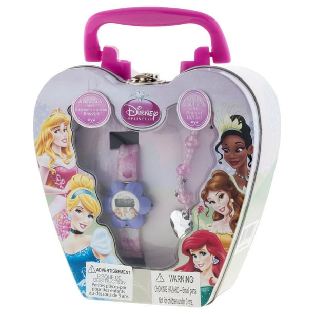 Ensemble-cadeau de montre ACL pour filles Princesses Disney