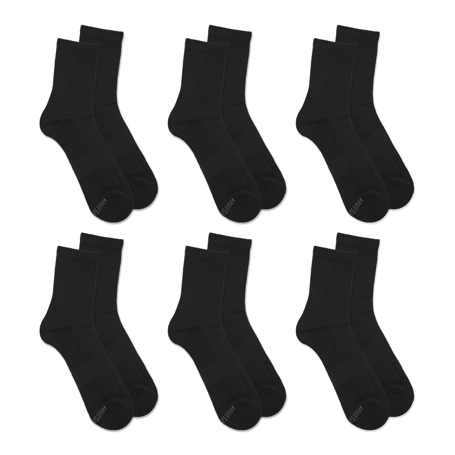 Fruit of the Loom All Day Comfort Cotton Blend Mid Crew Socks for Men, Fruit of the Loom All Day Comfort Mid Calf Socks