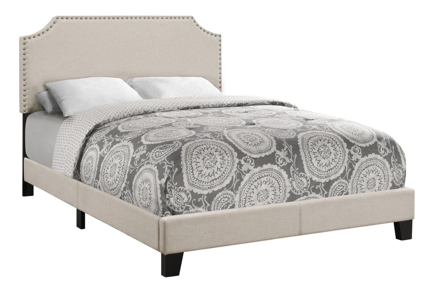 Monarch Specialties Inc Beige Bed Frame
