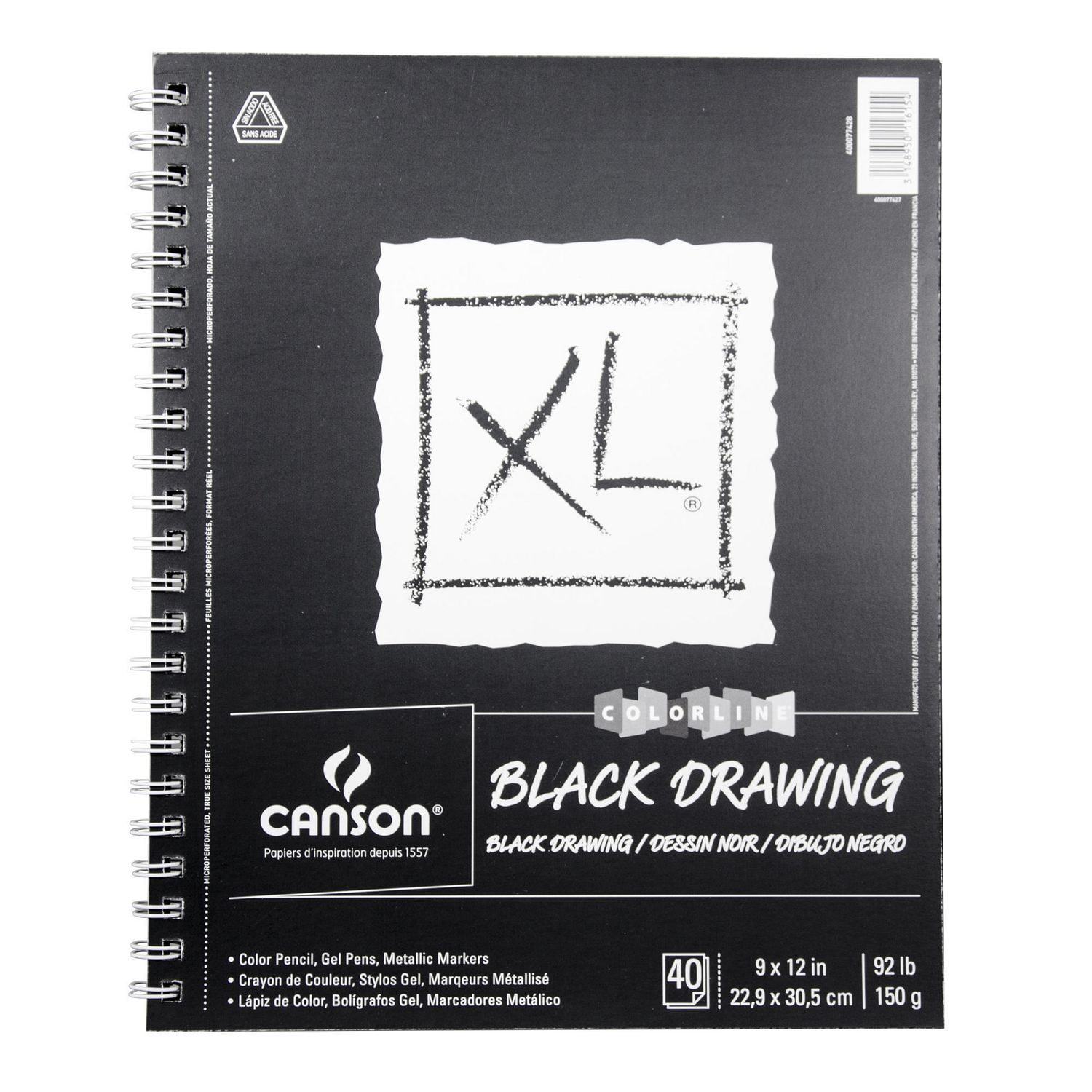 XL Drawing Pad, Black, 9" x 12" Walmart Canada