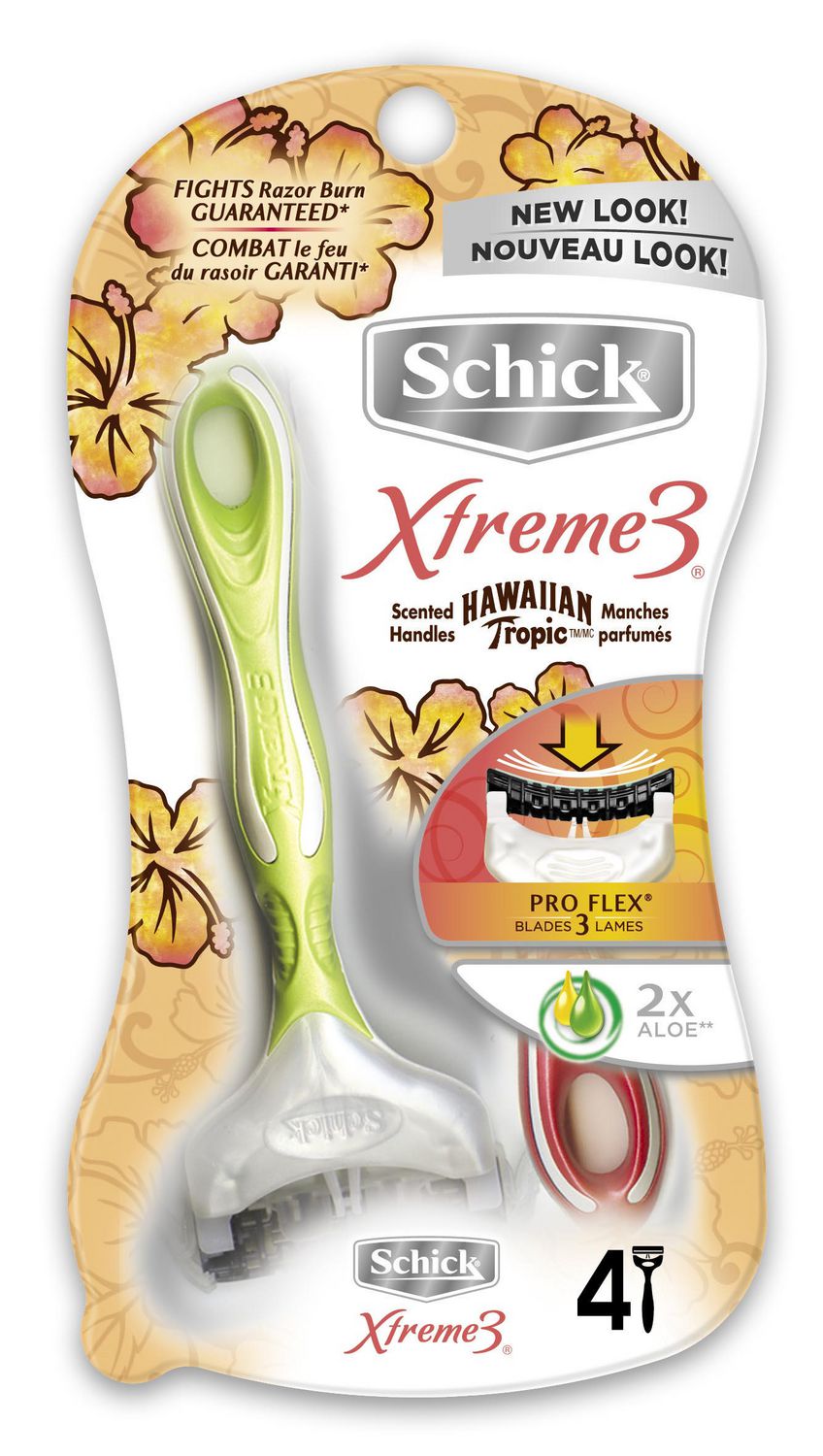 Schick Xtreme 3 Women's Disposable Razors with Hawaiian Tropic Scented