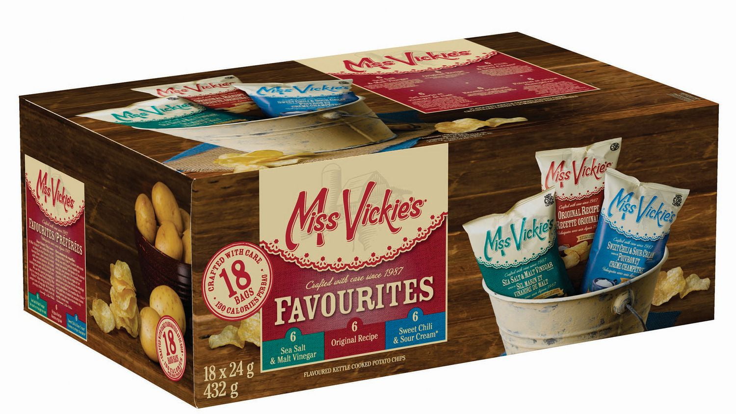 Miss Vickie's Favourities Flavoured Kettle Cooked Variety Pack Potato