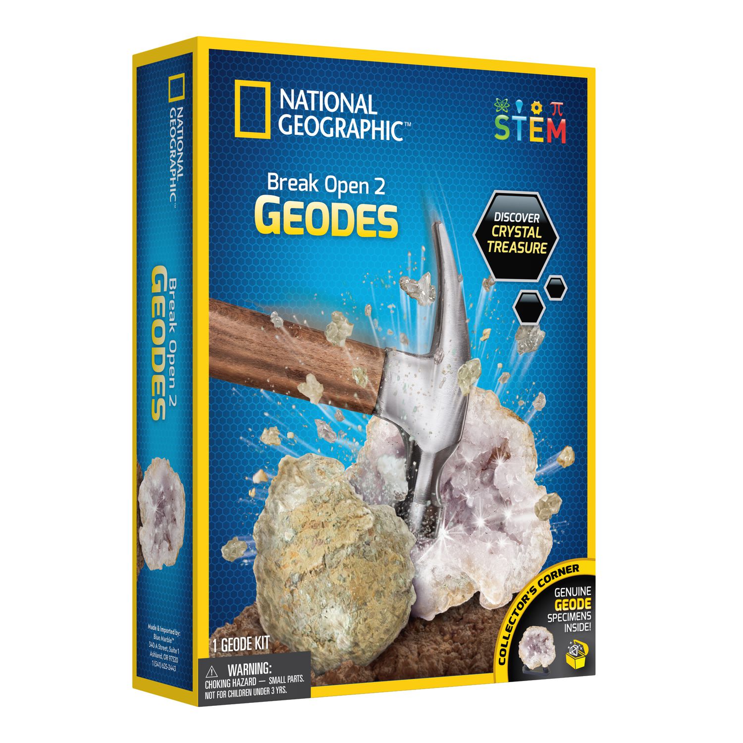 National Geographic Kit Scientifique pour Ouvrir 4 Géodes – Comprend des  Lunettes et Un Présentoir - Cadeau Scientifique STEM pour Les Amateurs de