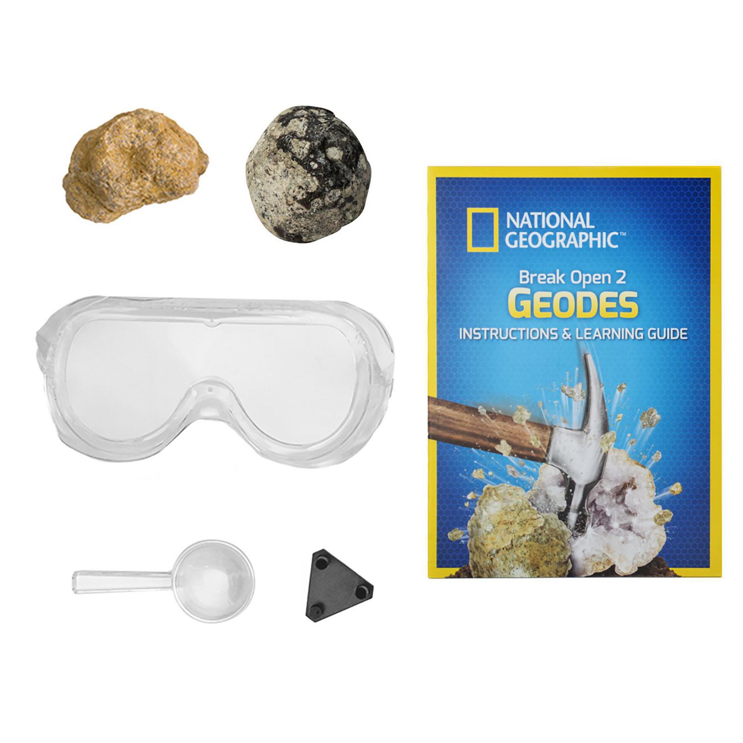 National Geographic Kit Scientifique pour Ouvrir 4 Géodes – Comprend des  Lunettes et Un Présentoir - Cadeau Scientifique STEM pour Les Amateurs de