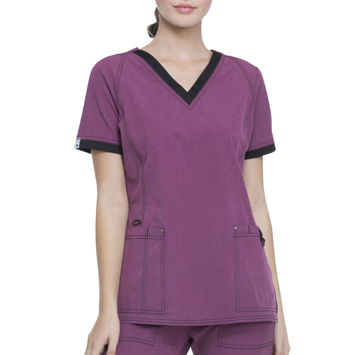 Scrubstar Women's Fashion Collection Stretch Scrub Top with Knit