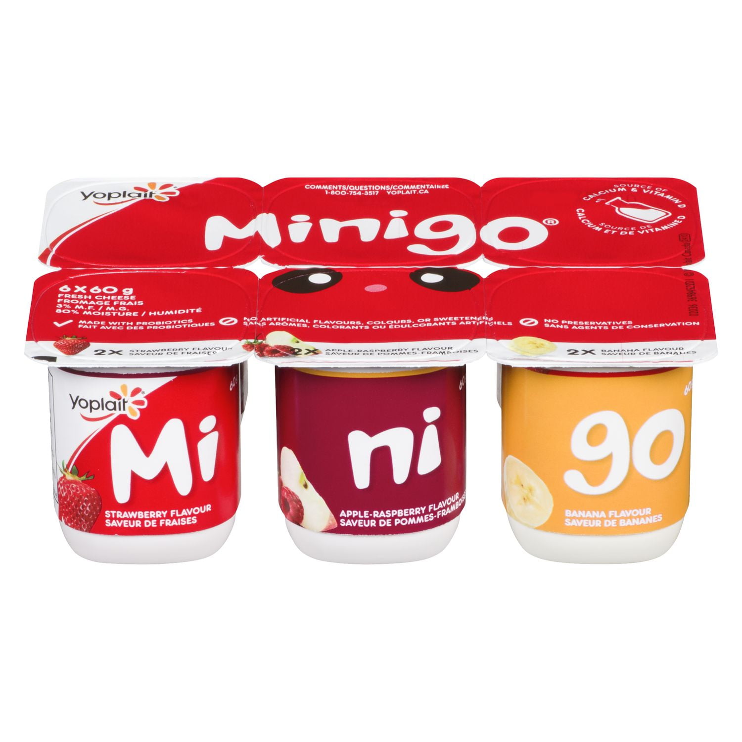 Minigo by Yoplait Strawberry/AppleRaspberry/Banana Yogurt Walmart Canada